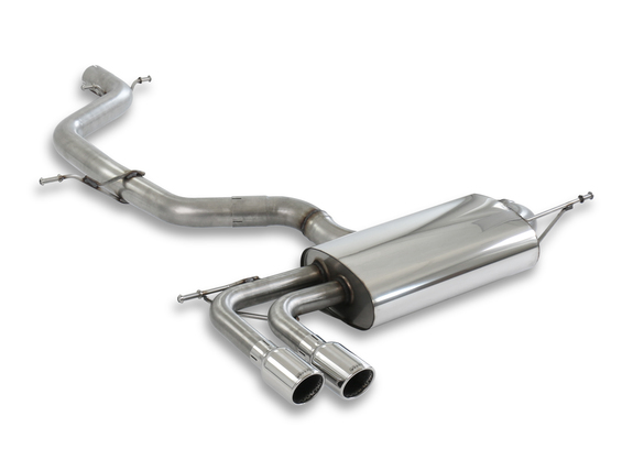 Milltek Edelstahl Sportauspuff-Komplettanlage ab Kat (SuperSound-Version) Audi A3 8P 3-Tür 1.4l-2.0l TFSI 2x80mm rund eingerollt abgeschrägt: SSXVW147#1