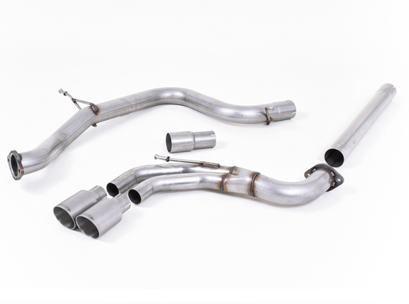 Milltek Edelstahl Racing-Komplettanlage ab Kat VW Golf 7 GTD 2x80mm rund doppelwandig abgeschrägt aus Titan: SSXVW340 Milltek Edelstahl Racing-Komplettanlage ab Kat VW Golf 7 GTD 2x80mm rund doppelwandig abgeschrägt aus Titan: SSXVW340