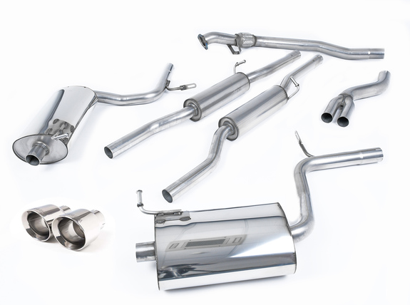 Milltek Edelstahl Duplex Sportauspuff-Komplettanlage ab Kat Audi A4 B6 1.8T quattro 163PS je 100mm rund eingerollt abgeschrägt: SSXAU089
