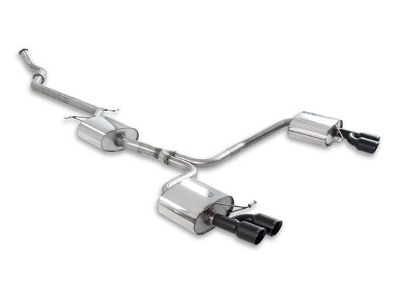 Milltek Edelstahl Duplex Sportauspuff-Komplettanlage ab Kat Audi A4 B8 2.0l TFSI inkl. quattro (Mod. mit Automatik-Getriebe) je 2x80mm rund doppelwandig abgeschrägt in schwarz: SSXAU665#1