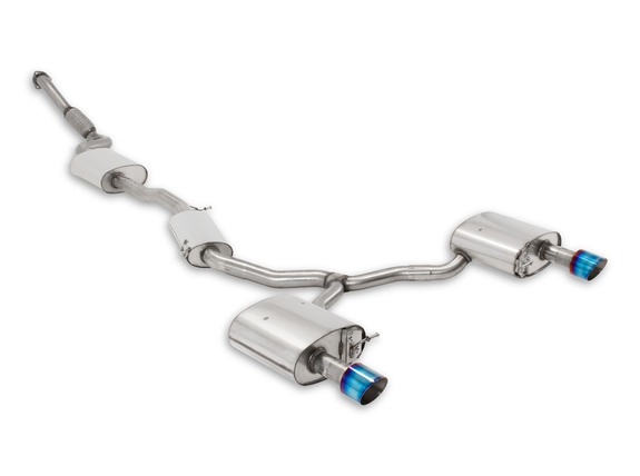 Milltek Edelstahl Duplex Sportauspuff-Komplettanlage ab Kat Audi A4 B9 2.0l TFSI quattro je 100mm rund doppelwandig abgeschrägt Titan burned: SSXAU610