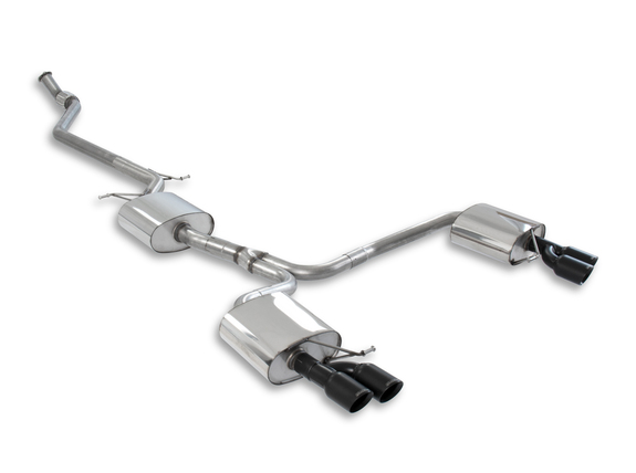 Milltek Edelstahl Duplex Sportauspuff-Komplettanlage ab Kat Audi A5 B8 Coupe Cabrio 2.0l TFSI inkl. quattro je 2x80mm rund doppelwandig abgeschrägt in schwarz: SSXAU660#2