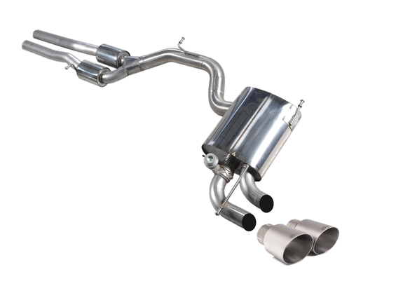 Milltek Edelstahl Sportauspuff-Komplettanlage ab Kat Audi RS3 8P Sportback 2x90mm rund doppelwandig abgeschrägt Titan matt: SSXAU571