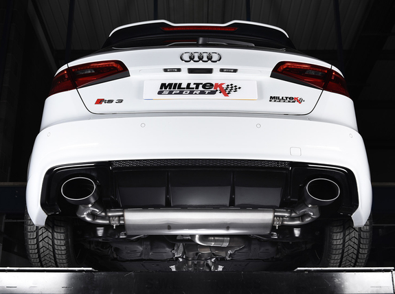 Milltek Edelstahl Duplex Racing-Komplettanlage ab Kat Audi RS3 8V Sportback Bj.2015-2016 je 150x95mm oval eingerollt abgeschrägt: SSXAU592