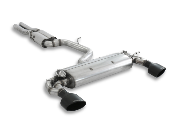 Milltek Edelstahl Duplex Sportauspuff-Komplettanlage ab OPF Ø76mm-System Audi RS3 8V Sportback Facelift Bj.2018-2020 je 170x107mm oval eingerollt abgeschrägt in schwarz: SSXAU768#2