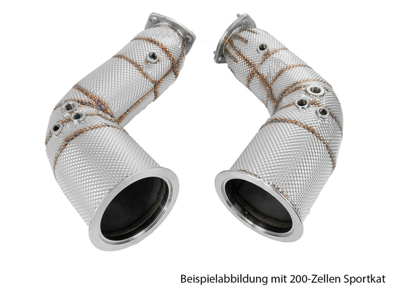 Bull-X Edelstahl Downpipe mit Kat-Ersatzrohr Audi RS4 B9 Facelift ab Bj. 2019: HGDPVAG006F#1