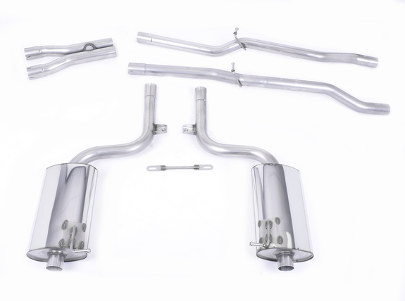 Milltek Edelstahl Duplex Racing-Komplettanlage ab Kat Audi A4 B6 S4 quattro je 100mm rund doppelwandig abgeschrägt schwarz: SSXAU873
