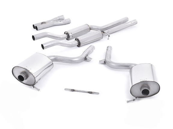 Milltek Edelstahl Duplex Sportauspuff-Komplettanlage ab Kat Audi S4 B6 quattro je 100mm rund doppelwandig abgeschrägt schwarz: SSXAU875