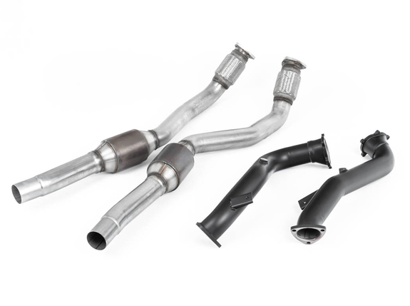 Milltek Edelstahl Downpipes inkl. 100-Zeller Sport-Kats Audi S6 C7 Typ 4G zur Montage an Milltek Anlage