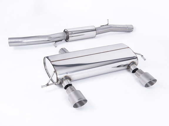 Milltek Edelstahl Duplex Ø76mm Sportauspuff-Komplettanlage ab Kat Audi TT Typ 8N quattro 225PS je 100mm rund doppelwandig abgeschrägt Titan matt: SSXAU427