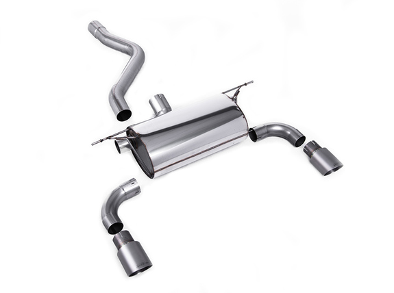 Milltek Edelstahl Duplex Sportauspuff BMW 1er F20 F21 M135i je 90mm rund doppelwandig abgeschrägt Titan matt: SSXBM1025