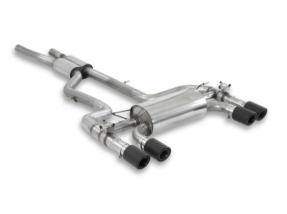 Milltek Edelstahl Duplex Sportauspuff-Komplettanlage ab OPF BMW M2 Competition F87 je 2x90mm rund eingerollt abgeschrägt aus Carbon: SSXBM1084