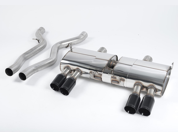 Milltek Edelstahl Duplex Sportauspuff-Komplettanlage ab Kat BMW 3er E90 E92 E93 M3 je 2x80mm rund doppelwandig schwarz: SSXBM941