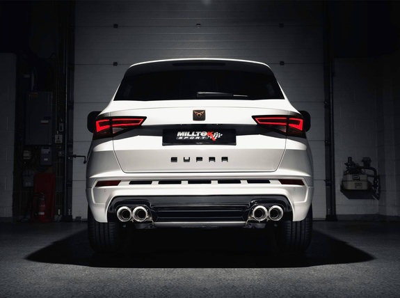 Milltek Edelstahl Duplex Sportauspuff-Komplettanlage ab OPF Seat Cupra Ateca 300 4Drive je 2x100mm rund doppelwandig abgeschrägt: SSXSE223