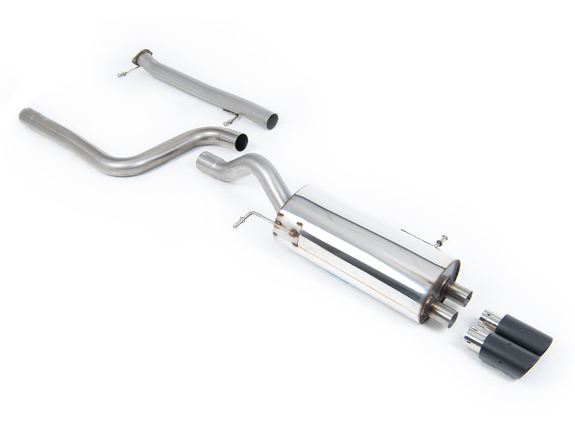 Milltek Edelstahl Racing-Komplettanlage ab Kat Ford Fiesta ST Mk7 2x80mm rund eingerollt abgeschrägt aus Carbon: SSXFD234