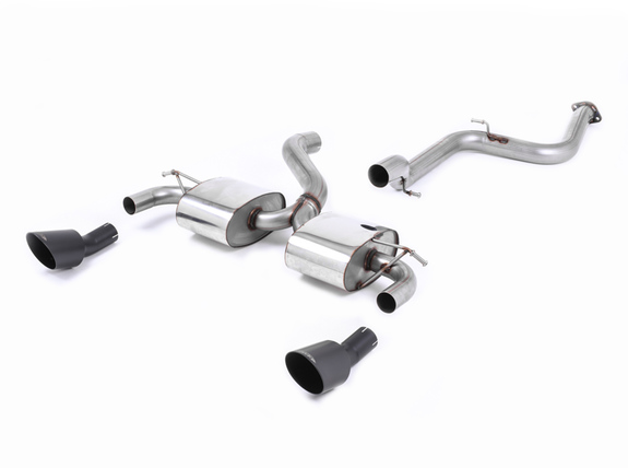 Milltek Edelstahl Duplex Racing-Komplettanlage ab Kat Ford Focus 2 RS je 1x DTM-Optik rund abgeschrägt schwarz: SSXFD165