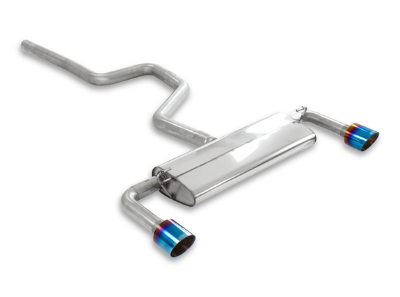 Milltek Edelstahl Duplex Sportauspuff-Komplettanlage ab OPF Ford Focus 4 ST Schrägheck je 115mm rund doppelwandig abgeschrägt Titan burned: SSXFD304