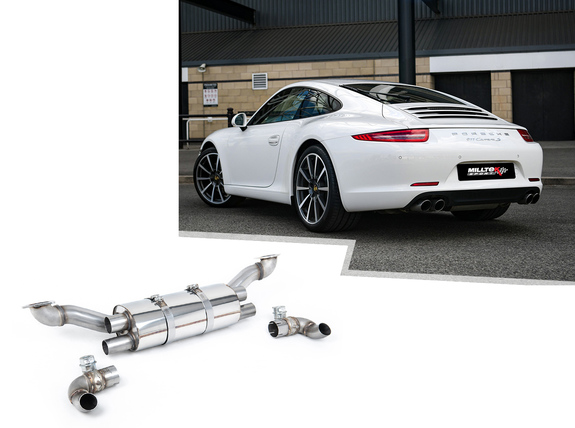 Milltek Edelstahl Duplex Sportauspuff inkl. Klappensteuerung Porsche 911 991.1 Carrera S für originale Endrohre: SSXPO181