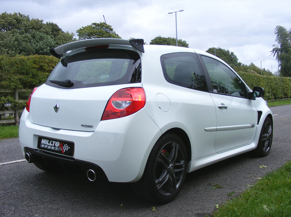 Milltek Edelstahl Duplex Sportauspuff-Komplettanlage ab Kat Renault Clio 3 2.0l RS für originale Endrohre