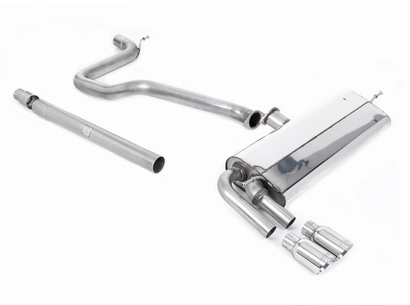 Milltek Edelstahl Racing-Komplettanlage ab Kat Seat Leon 1.4 TSI FR Typ 5F 2x80mm rund doppelwandig abgeschrägt