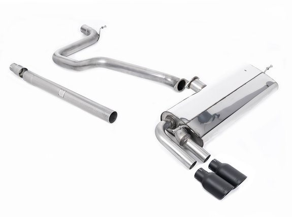 Milltek Edelstahl Racing-Komplettanlage ab Kat Seat Leon 1.4 TSI FR Typ 5F 2x80mm rund doppelwandig abgeschrägt schwarz: SSXSE187