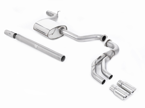 Milltek Edelstahl Racing-Komplettanlage ab Kat Seat Leon 1.8 TSI FR Typ 5F 2x80mm rund doppelwandig abgeschrägt: SSXSE192#1