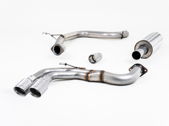 Milltek Edelstahl Sportauspuff-Komplettanlage ab Kat Seat Leon 5F 2.0l TDI 184PS 2x80mm rund doppelwandig abgeschrägt: SSXSE162
