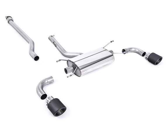 Milltek Edelstahl Duplex Racing-Komplettanlage ab Kat Subaru BRZ je 115mm rund eingerollt abgeschrägt aus Carbon