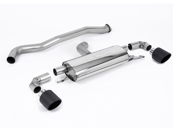 Milltek Edelstahl Duplex Racing-Komplettanlage ab OPF Toyota Yaris 1.6l GR Typ XP21 je 115mm rund eingerollt abgeschrägt aus Carbon: SSXTY131