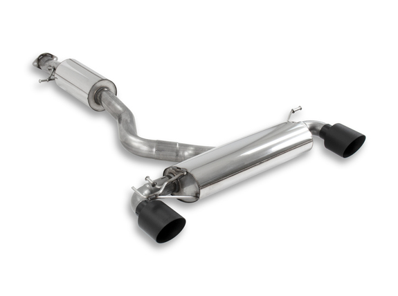 Milltek Edelstahl Duplex Sportauspuff-Komplettanlage ab OPF Toyota Yaris 1.6l GR Typ XP21 je 115mm rund doppelwandig abgeschrägt in schwarz: SSXTY123