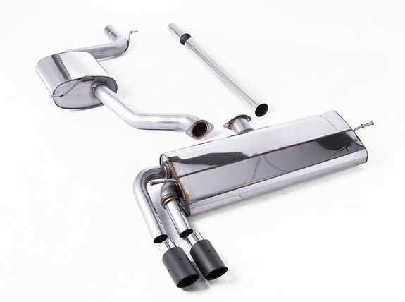 Milltek Edelstahl Sportauspuff-Komplettanlage ab Kat VW Golf 7 1.5l TSI 2x80mm rund eingerollt abgeschrägt aus Carbon: SSXVW519 Milltek Edelstahl Sportauspuff-Komplettanlage ab Kat VW Golf 7 1.5l TSI 2x80mm rund eingerollt abgeschrägt aus Carbon: SSXVW519