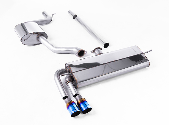 Milltek Edelstahl Sportauspuff-Komplettanlage ab Kat VW Golf 7 1.5l TSI 2x80mm rund doppelwandig abgeschrägt Titan burned: SSXVW533 Milltek Edelstahl Sportauspuff-Komplettanlage ab Kat VW Golf 7 1.5l TSI 2x80mm rund doppelwandig abgeschrägt Titan burned: SSXVW533