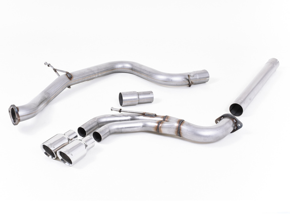 Milltek Edelstahl Racing-Komplettanlage ab Kat VW Golf 7 GTD 2x80mm rund doppelwandig abgeschrägt: SSXVW242 Milltek Edelstahl Racing-Komplettanlage ab Kat VW Golf 7 GTD 2x80mm rund doppelwandig abgeschrägt: SSXVW242