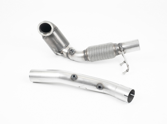 Milltek Edelstahl Ø76mm Downpipe mit 200-Zeller Sport-Kat inkl. OPF-Ersatzrohr VW Golf 7 GTI Performance inkl. TCR