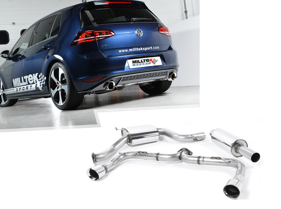 Milltek Edelstahl Duplex Racing-Komplettanlage ab Kat VW Golf 7 GTI VFL inkl. Performance + Clubsport je 100mm rund doppelwandig abgeschrägt: SSXVW230 Milltek Edelstahl Duplex Racing-Komplettanlage ab Kat VW Golf 7 GTI VFL inkl. Performance + Clubsport je 100mm rund doppelwandig abgeschrägt: SSXVW230