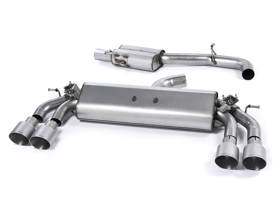 Milltek Edelstahl Duplex Sportauspuff-Komplettanlage ab Kat VW Golf 7 R VFL je 2x100mm rund doppelwandig abgeschrägt Titan matt: SSXVW401 Milltek Edelstahl Duplex Sportauspuff-Komplettanlage ab Kat VW Golf 7 R VFL je 2x100mm rund doppelwandig abgeschrägt Titan matt: SSXVW401