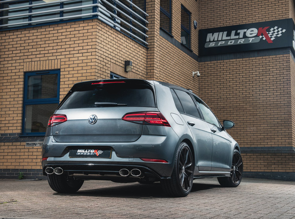 Milltek Edelstahl Duplex Sportauspuff-Komplettanlage ab OPF VW Golf 7 R Facelift 300PS je 2x118x83mm oval eingerollt abgeschrägt: SSXVW423#1 Milltek Edelstahl Duplex Sportauspuff-Komplettanlage ab OPF VW Golf 7 R Facelift 300PS je 2x118x83mm oval eingerollt abgeschrägt: SSXVW423#1