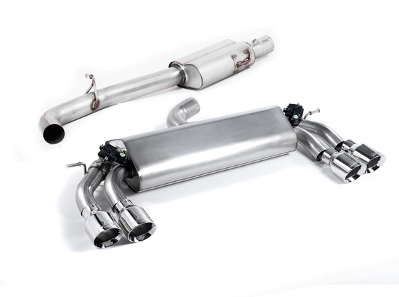 Milltek Edelstahl Duplex Sportauspuff-Komplettanlage ab Kat VW Golf 7 R Facelift 310PS je 2x100mm rund doppelwandig abgeschrägt: SSXVW577 Milltek Edelstahl Duplex Sportauspuff-Komplettanlage ab Kat VW Golf 7 R Facelift 310PS je 2x100mm rund doppelwandig abgeschrägt: SSXVW577