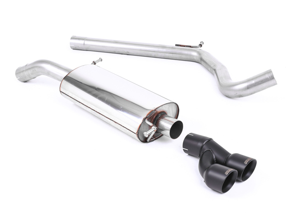 Milltek Edelstahl Racing-Komplettanlage ab Kat VW Polo 6R 1.4l GTI 2x80mm rund doppelwandig abgeschrägt in schwarz: SSXAU459#2