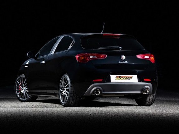 Ragazzon Edelstahl Duplex Sportauspuff Alfa Romeo Giulietta 1.8l 2.0l je 102mm rund eingerollt abgeschrägt