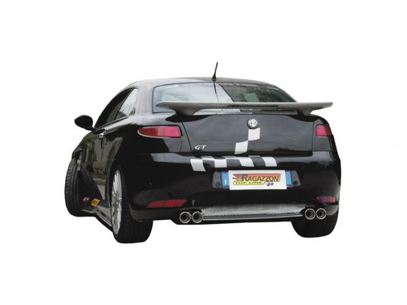 Ragazzon Edelstahl Duplex Komplettanlage ab Kat Alfa Romeo GT 3.2l GTA je 2x80mm rund eingerollt versetzt: 50.0106.26ANL