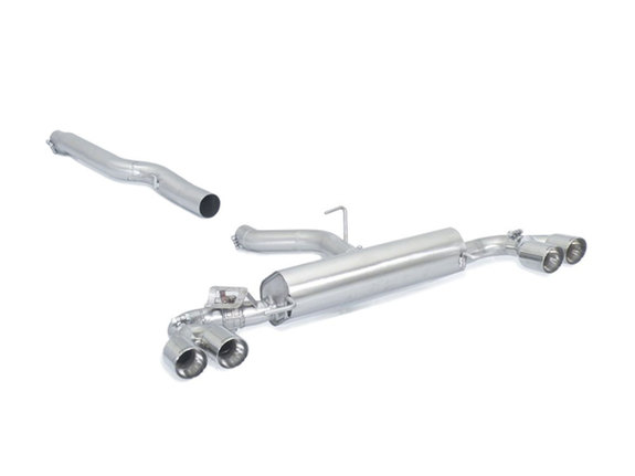 Ragazzon Edelstahl Duplex Racing-Komplettanlage ab Kat inkl. Klappensteuerung Ø76mm-System Audi S1 Typ 8X je 2x80mm rund doppelwandig abgeschrägt: 50.0523.57ANLR