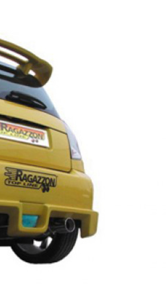 Ragazzon Edelstahl Racing-Komplettanlage ab Kat Citroen C2 1.6l VTR VTS 90mm rund eingerollt