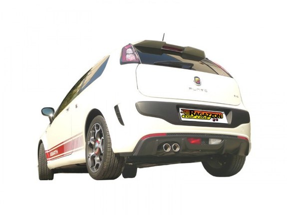 Ragazzon Edelstahl Rennsportanlage ab Kat Fiat Grande Punto Evo Abarth 1.4 Multiair 120kW 2x70mm rund eingerollt versetzt: 50.0395.25ANLR