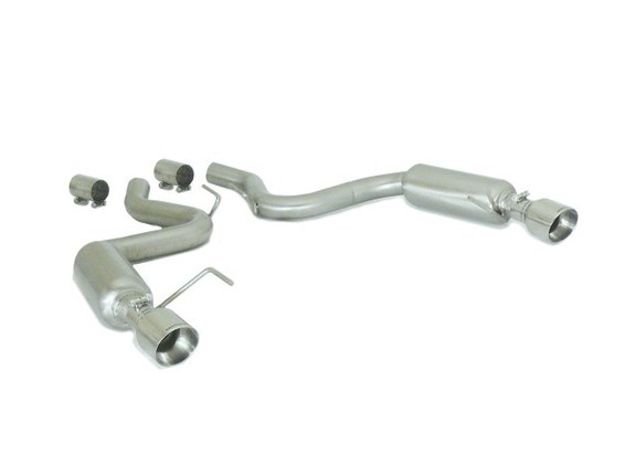 Ragazzon Edelstahl Duplex Sportauspuff Super-Sound Version Ford Mustang 6 Coupe 2.3l EcoBoost je 102mm rund eingerollt abgeschrägt