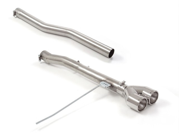 Ragazzon Edelstahl Mittig Endschalldämpfer-Ersatzrohr Mini Cooper JCW F56 F57 2x102mm rund eingerollt gerade (ab 11/2020): 50.1036.28