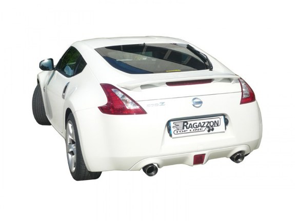 Ragazzon Edelstahl Duplex Racing-Komplettanlage ab Kat Nissan 370Z Coupe u. Roadster je 102mm rund eingerollt abgeschrägt: 50.0331.61ANLR