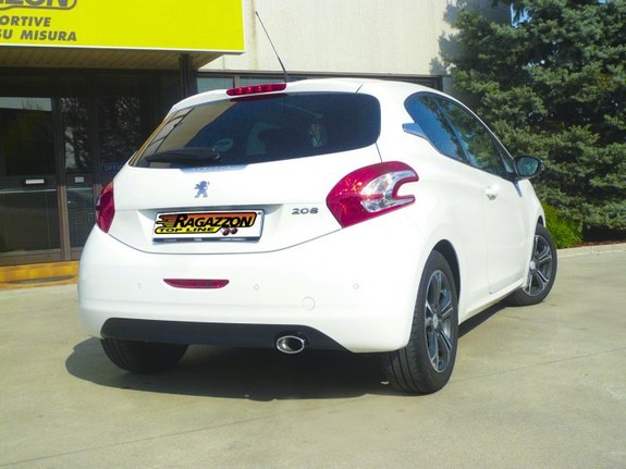 Ragazzon Edelstahl Racing-Komplettanlage ab Kat Peugeot 208 1.4l VTI 115x70mm oval eingerollt: 50.0457.10ANLR
