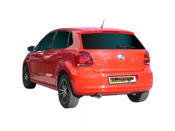 Ragazzon Edelstahl Racing-Komplettanlage ab Kat VW Polo 6R 90mm rund eingerollt: 50.0280.05ANLR