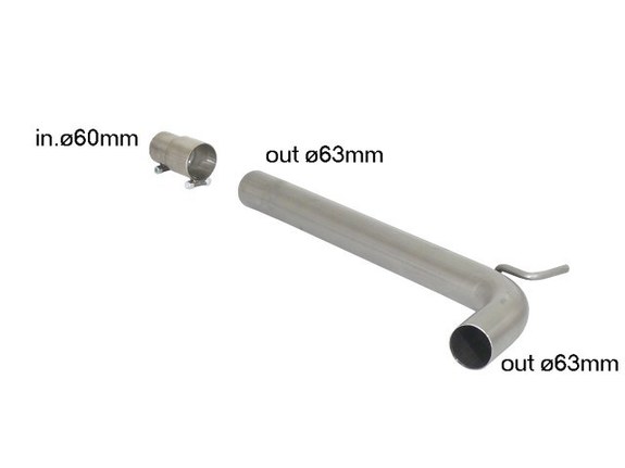 Ragazzon Edelstahl Vorschalldämpfer-Ersatzrohr VW Polo 6R WRC 63,5mm-System: 55.0379.00